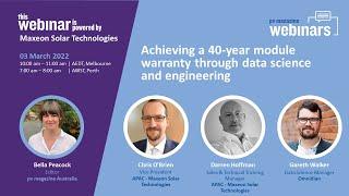 pv magazine Webinar | Achieving a 40-year module warranty through data science and engineering