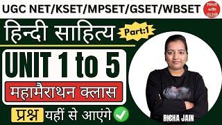 UGC NET/KSET/MPSET/GSET/WBSET 2024।unit 1 to 5।हिन्दी मैराथन क्लास।महत्वपूर्ण प्रश्नhindi with richa