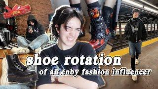 what shoes i wear as a nonbinary fashion content creator 🫶 // dr martens, new rock, buffalo, etc.