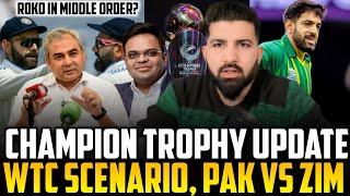 Champions Trophy 2025, deadlock on hybrid | WTC Scenario | PAK vs ZIM 2nd T20I | Roko in middle