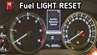 How to reset fuel filter warning light on Toyota Land cruiser