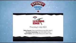 Presentation to the Sydney Mining Club – Leading Edge Series 2023