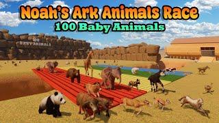 100 Baby Animals Race in Noah's Ark Planet Zoo included Lion, Elephant, Giraffe, Horse, Hippo