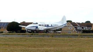 Ex RAF 1948 de Havilland Devon / Dove coming into Solent Airport - Friday 21 July 2023