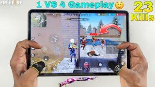 1 vs 4 free fire  onetap headshot gameplay 4 finger handcam in Xiaomi pad 6