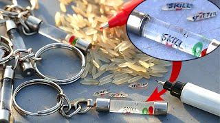 Miniature Artist is Writing on Rice Grain and Making Keychains With Electric Fuse Tubes