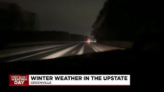 Winter weather coverage in downtown Greenville County