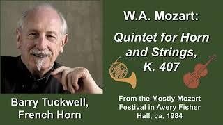 Barry Tuckwell, French Horn: Mozart Horn Quintet, Live Performance in 1984