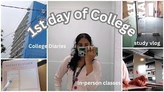 my FIRST day of COLLEGE *study + work vlog