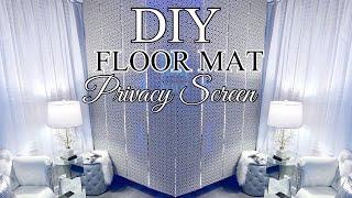 HOW TO DIVIDE A ROOM WITH FLOOR MATS! DIY FLOOR TO CEILING IN A RENTAL!