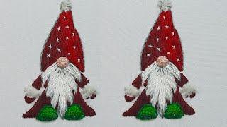 Аmazing embroidery  Christmas embroidery  How to embroider a Christmas Gnome