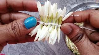 How to tie flowers for beginners | Simple and easy methods. Methods to tie flowers | Poo kattuvadhu