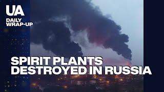 Strategic Russian Spirit Plants Burn from Ukrainian Drones