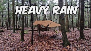 Hammock Camping in Rain Storm