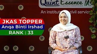 Anqa Binti Irshad : Rank 33 | JKAS 2023-24 | Interview Highlights