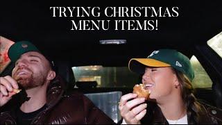 VLOGMAS DAY 14! Trying items on the festive menu's! Greggs, KFC...