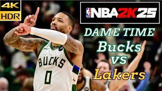 NBA 2K25 | DAME TIME - Bucks vs Lakers (PS5) 4K 60FPS HDR