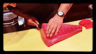 how to cut tuna for sushi , (fillet) ,come si taglia tonno per sushi