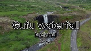 4K drone footage of Gufufoss Waterfall. Iceland. No. 1