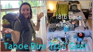 Tahoe Rim Thru Hike Trail Gear List || 18 Pound Base Weight