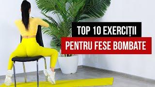 TOP 10 EXERCITII PENTRU FESE BOMBATE SI TONIFIATE/ ANTRENAMENT ACASA [HD]