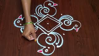 Small rangoli || birds rangoli || rangoli designs ||