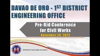 Procurement Livestream for DPWH Davao de Oro, 1st DEO on November 28, 2024