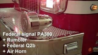 FIRE TRUCK SIREN WITH RUMBLER AND FEDERAL Q