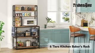 Tribesigns Kitchen Baker's Rack, Free Standing Microwave Stand with Shelves JW0063