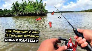 Sambutan Kuat IKAN BESAR Merah & Putih di Spot Mancing Muara Sungai Besar  Light Casting