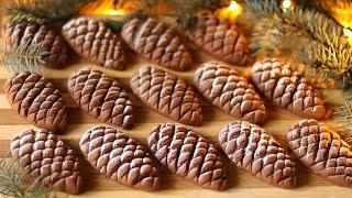 EASY AS PIE! COOKIES "CONES 3" Chocolate CHRISTMAS Shortbread COOKIES with Filling. Baking for TEA