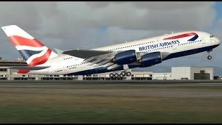 FSX HD Project Airbus A380 BRITISH AIRWAYS 284 San Francisco to London Full Flight Passenger View