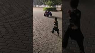 Arham play with Toy Jeep charging Battery #shortvideo