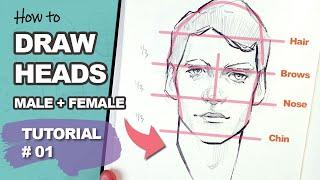 THIS REALLY WORKS! Drawing Heads with the Loomis Method (Tutorial #1)