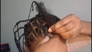 How to do Criss Cross Braids on yourself with AFRICAN THREADING | step by step Tutorial #braids