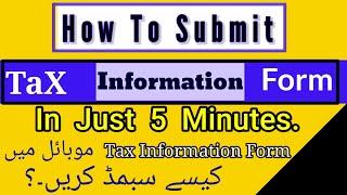 How To Submit Tax Information On Adsense, YouTube  by |Technical Yaseen|