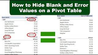 Hide Blanks and Error Values on a Pivot Table