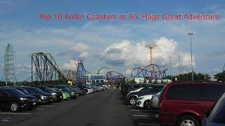 Top 10 Roller Coasters at Six Flags Great Adventure in Jackson, New Jersey HD 2019