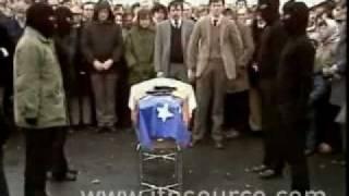 INLA members Seamus Grew and Roddy Carroll going to their graves.