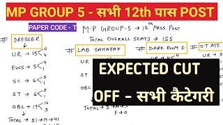 MP GROUP 5 - EXPECTED CUT OFF - PAPER CODE T - DRESSER, ATTANDENT,SAHAYAK ( 12th पास POST ) Cut off