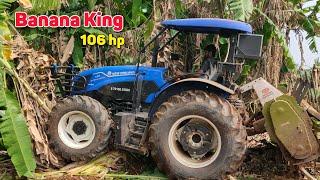 New holland Workmaster 106 HP Tractor | PTO performance | Banana mulching | Real-time mileage