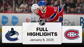 NHL Highlights | Canucks vs. Canadiens | January 06, 2025