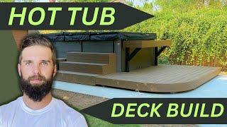 Trex Deck Build Around This Hot Tub Swim Spa!! Framing and Decking Install Start to Finish!