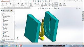 MOLD DESIGN OF CRANE HOOK BY CAVITY FEATURE | SOLIDWORKS