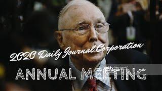 2020 Daily Journal Annual Meeting with Charlie Munger