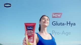 Experience glowing,  youthful skin with the NEW Vaseline Gluta-Hya Pro-Age Restore Serum Lotion!