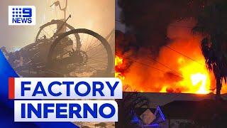 Huge blaze engulfs e-bike warehouse | 9 News Australia