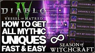 Diablo 4 - How to Get ALL Mythic Uniques in Season 7 - New Mythic Unique Fast Farm Guide & Tips!