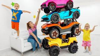 Alice rides on a New Toy Car and other funny Kids stories