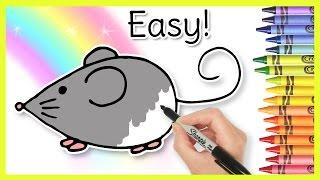 How to Draw a MOUSE! Easy Learning Video For Toddlers through Kindergarten Kids